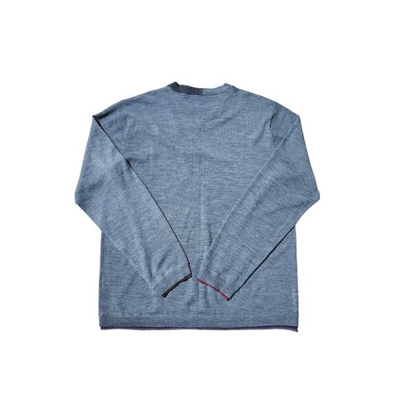 Robert Graham Wool Sweater Men’s Sz L Grey V-Neck Long Sleeve Preppy CozyCore - Picture 6 of 10